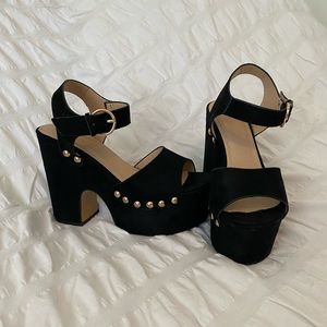 Lulu’s platform heels. Black suede. Size 8. 4.5 inch height.